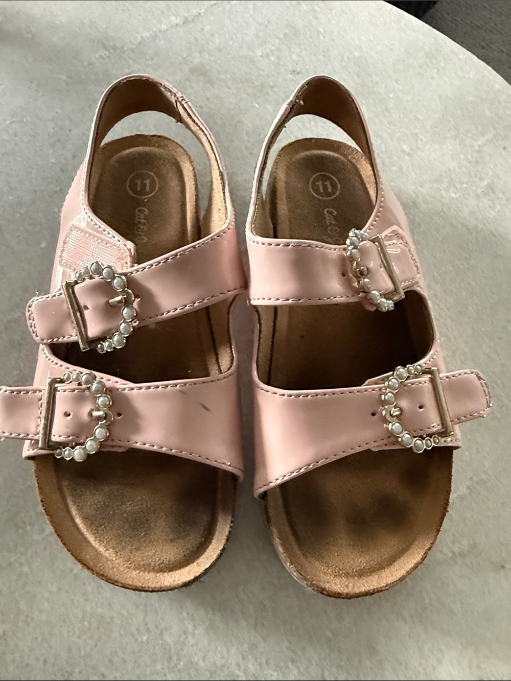 Cat & Jack Pink Pearl Buckle Girls' Sandals